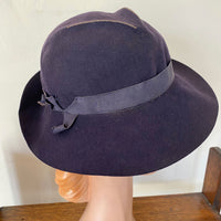 side view, 30s low crown sluch hat for women