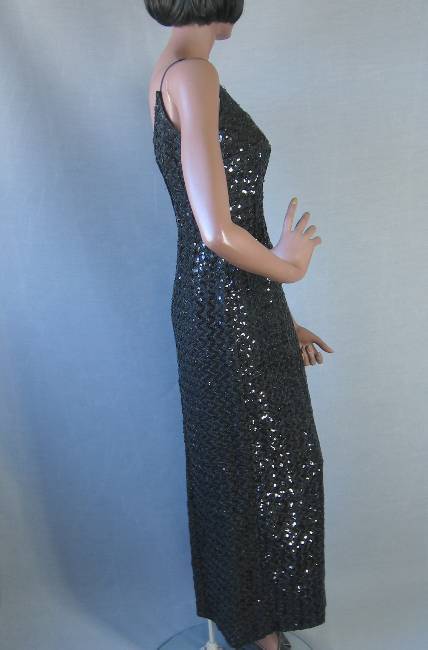 side view, Supremes dress 60s vintage sequinned