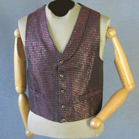 50s vintage sparkly festive vest with shawl collar