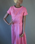 Suzy Perette vintage dress 1960s pink polka dot