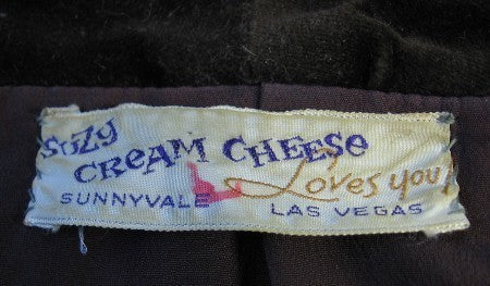 70s Bohemeian skirt and jacket set label, Suzy Creamcheese Sunnyvale Las Vegas
