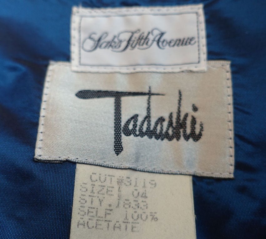Vintage 80s Tadashi Cocktail Dress Women's Dramatic Body Con Small Designer VFG