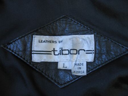 80s bomber jacket label, Leathers by Tibor