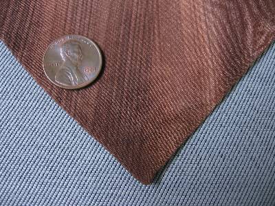 close up detail, small watermark at tip of 40s silk Hollyvogue neck tie