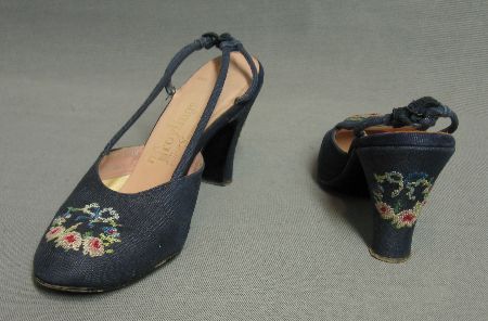 another view of 50s vintage embellished slingback heels