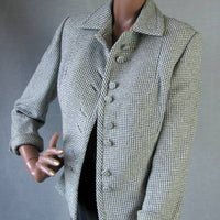 50s blue tweed cashmere jacket, open