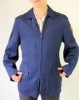 50s Rockabilly Jacket Mens Work Vintage Casual Navy Blue M/L Weathercrest VFG