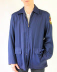 50s Rockabilly Jacket Mens Work Vintage Casual Navy Blue M/L Weathercrest VFG