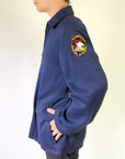 50s Rockabilly Jacket Mens Work Vintage Casual Navy Blue M/L Weathercrest VFG