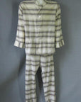 vintage 1950s mens plaid stripey pajama shirt and pants