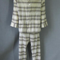 vintage 1950s mens plaid stripey pajama shirt and pants