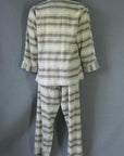 back view, 50s men's stripe pajamas