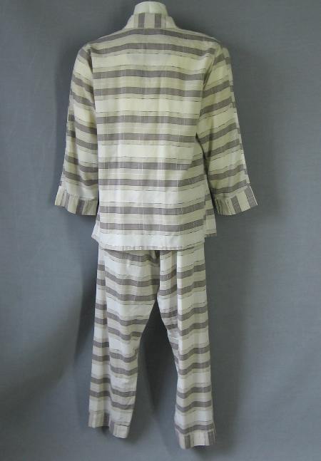 back view, 50s men's stripe pajamas