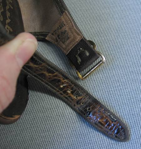 closeup of slingback strap and buckle