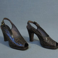 vintage 1950s platform peeptoe heels