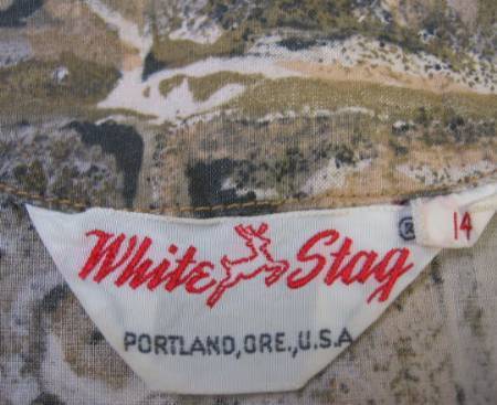 White Stag 1950s vintage blouse label