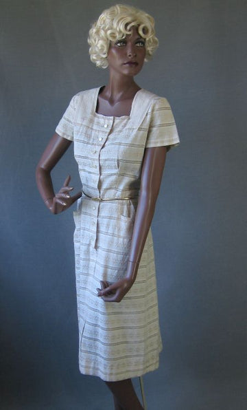 Women's 50s Dress by Wildman Peekaboo Embroidered Summer Vintage Medium VFG