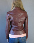 back view, 70s nip waist leather jacket