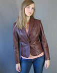 1970s tiny fit leather blazer jacket