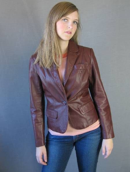 1970s tiny fit leather blazer jacket