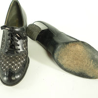 heel cap and soles of oxford heeled shoes