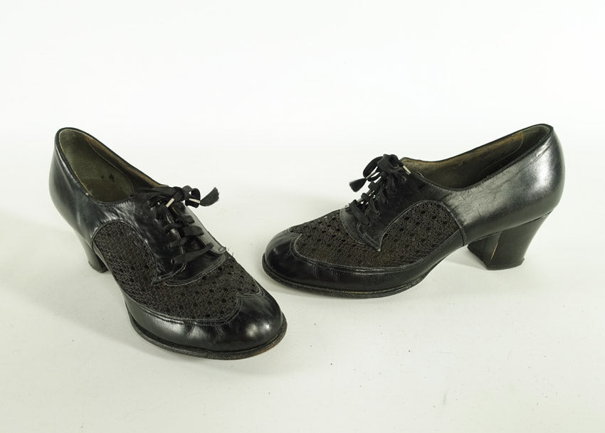 another view of Cuban heeled oxford lace up shoes