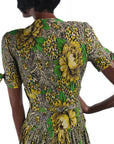 back of bodice, 40s yellow and green print dress