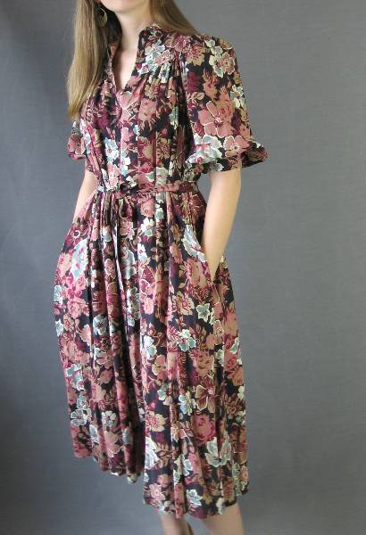 another view, hippie festival dress in floral print