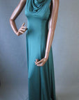 1970s emerald green long maxi dress